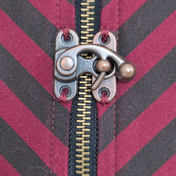 Jawbreaker Steampunk Corset Dress Goth Red Black Lace Rufflesize M - Picture 6 of 13